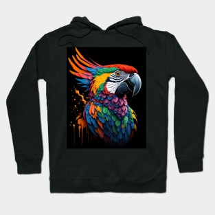 Splash Art of Colorful Parrot Hoodie